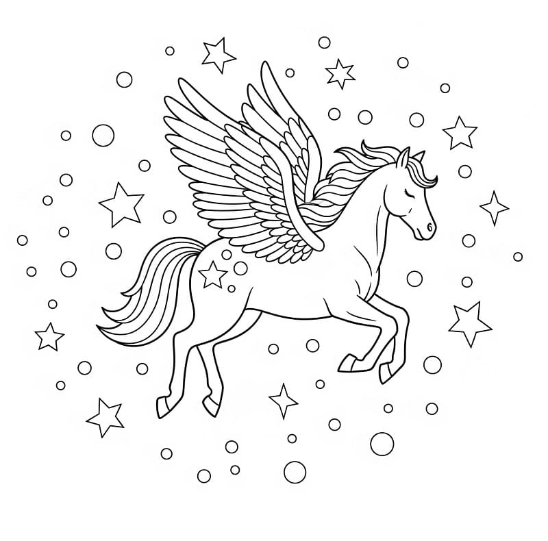Sehr niedlicher Pegasus ausmalbilder
