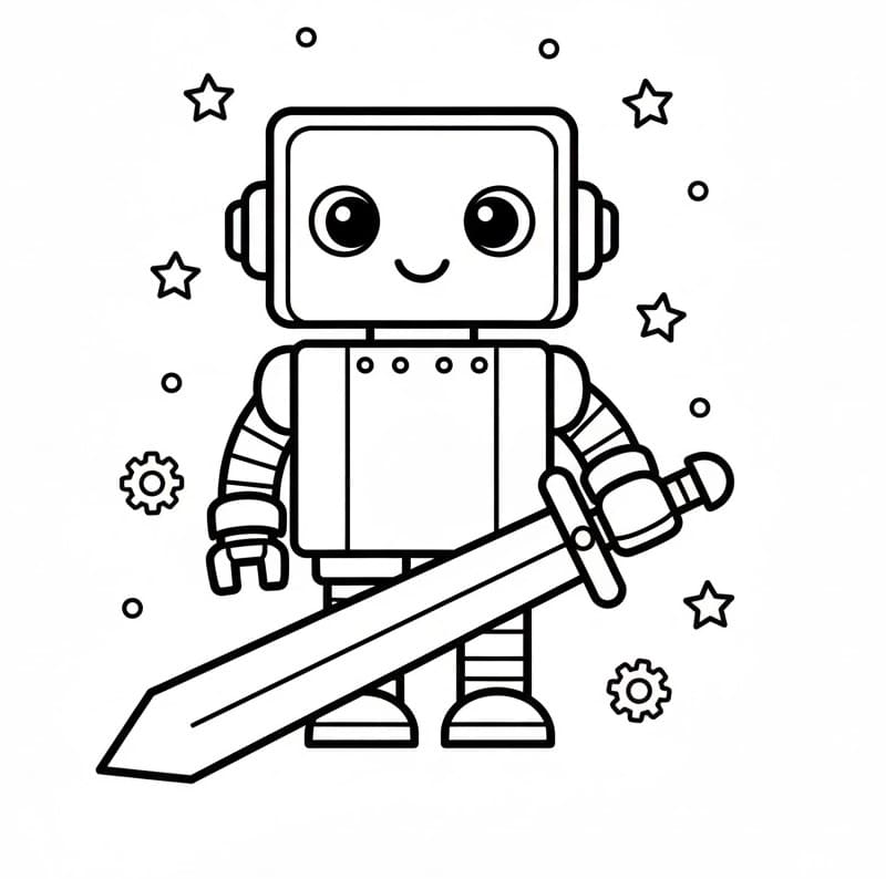 Sehr niedlicher Roboter ausmalbilder