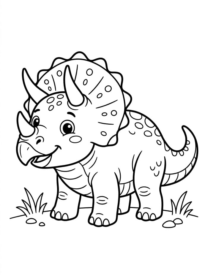 Sehr niedlicher Triceratops ausmalbilder
