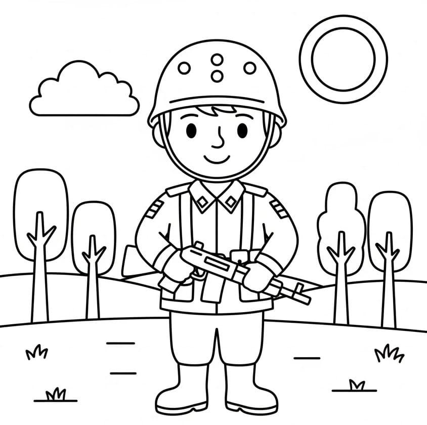 Soldat kostenlos ausmalbilder