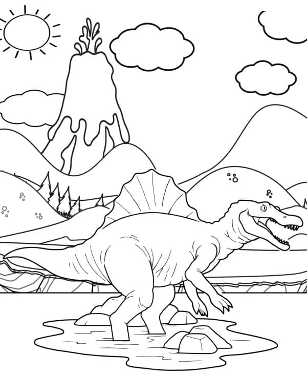 Spinosaurus für 4-jährige Kinder ausmalbilder