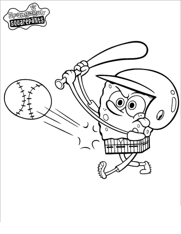 SpongeBob spielt Baseball ausmalbilder