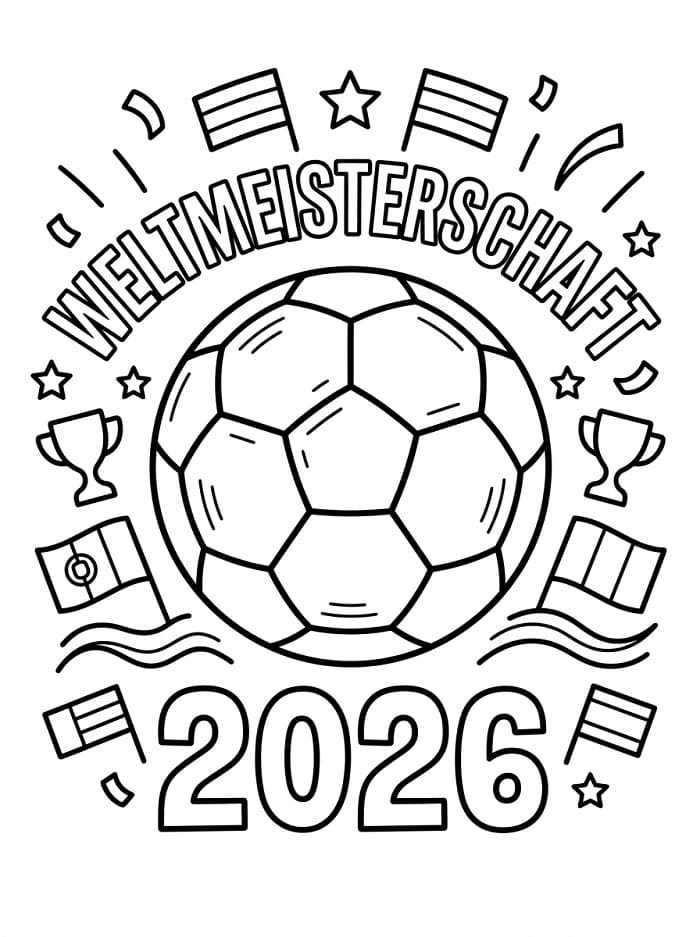 Sportliche Weltmeisterschaft 2026 ausmalbilder