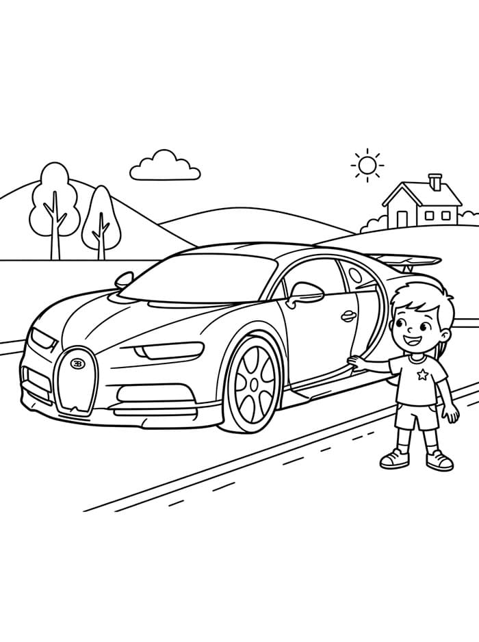 Sportwagen Bugatti ausmalbilder