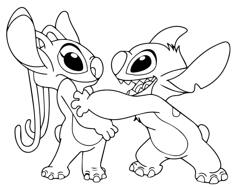 Stitch und Angel Bild ausmalbilder