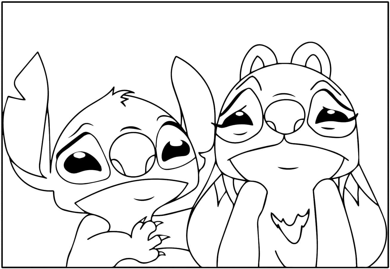 Stitch und Angel zum Ausdrucken ausmalbilder