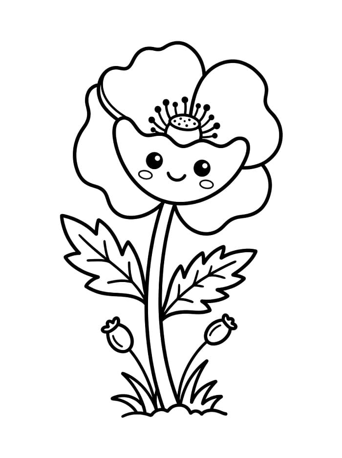 Süße Mohnblüte ausmalbilder