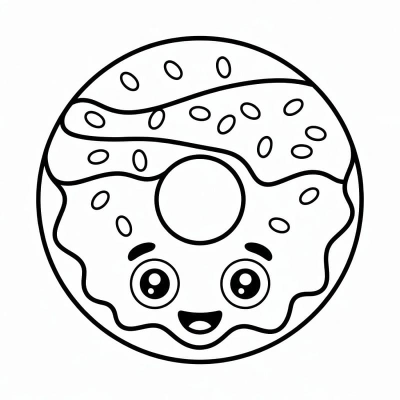 Süßer Donut ausmalbilder