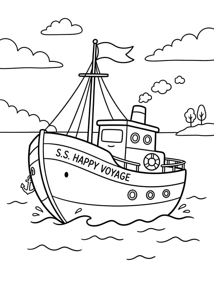 Süßes Schiff ausmalbilder
