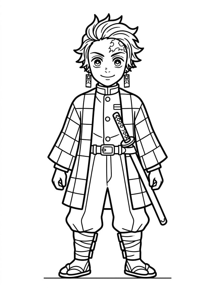 Tanjiro Kamado ausmalbilder