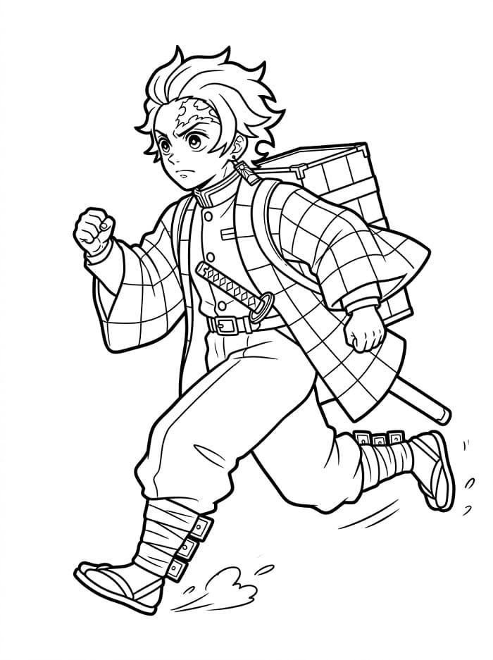 Tanjiro in Demon Slayer ausmalbilder