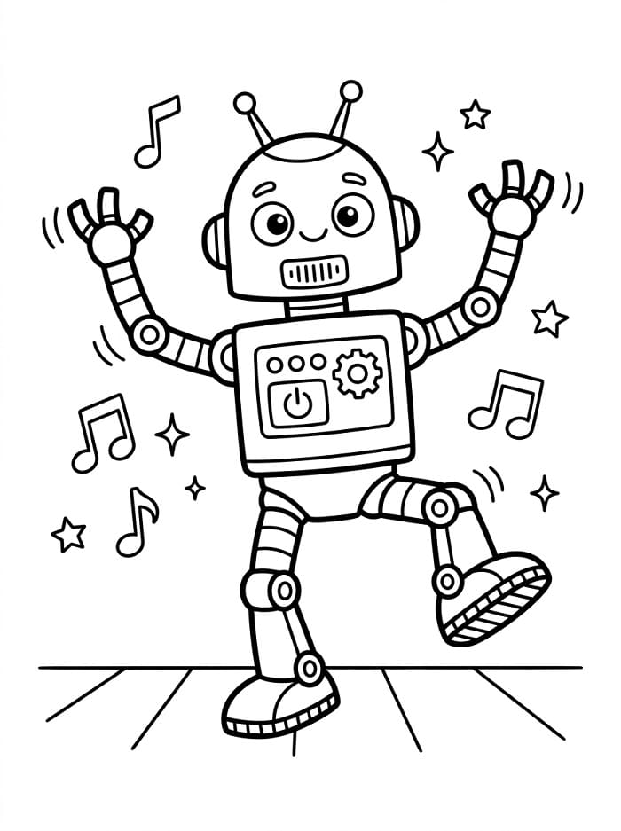Tanzender Roboter ausmalbilder