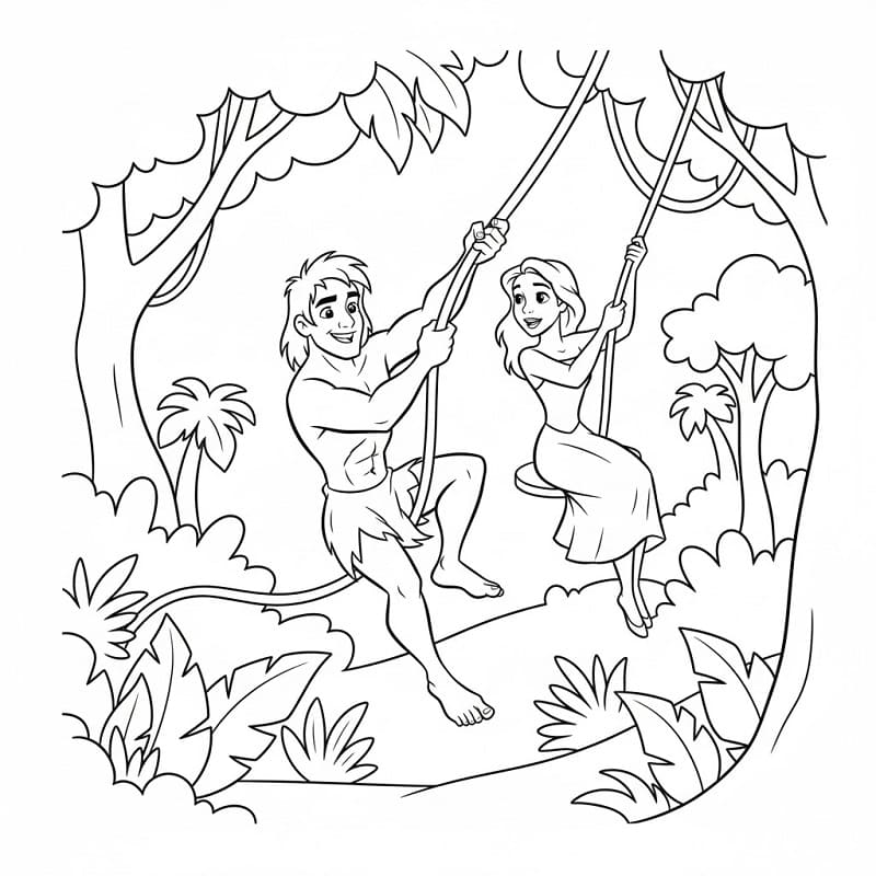 Tarzan in Disney ausmalbilder