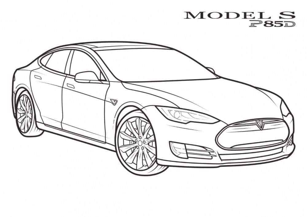 Tesla Sportwagen ausmalbilder