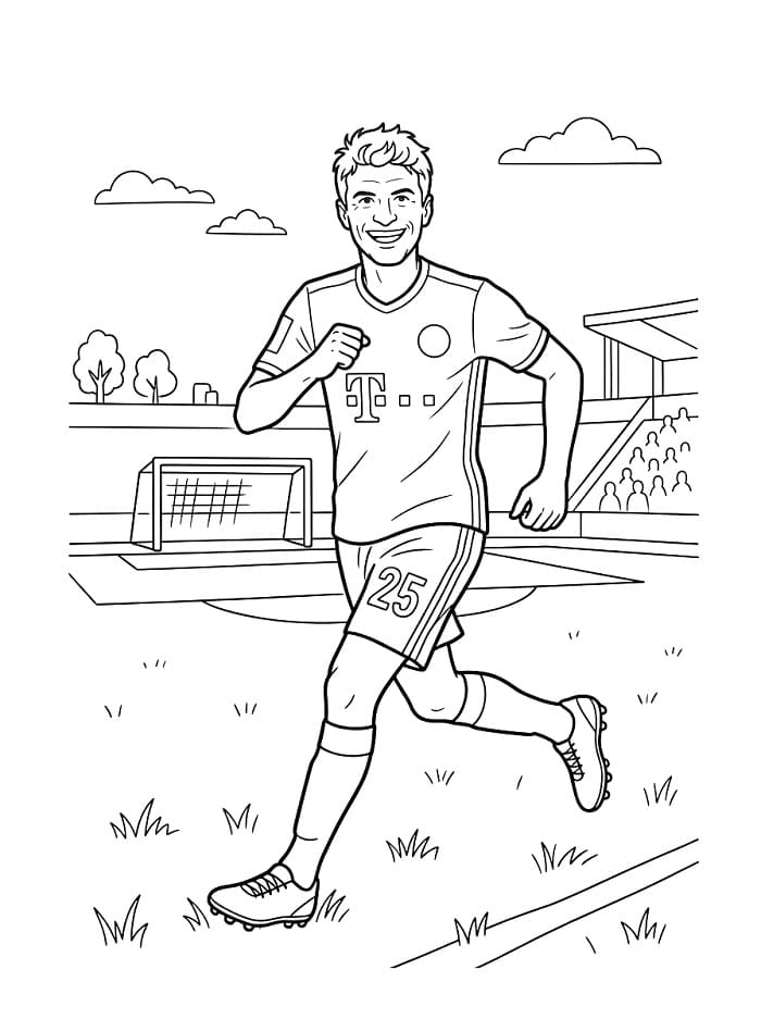 Thomas Müller spielt Fußball ausmalbilder