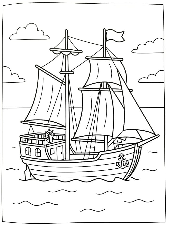 Traditionelles Schiff ausmalbilder