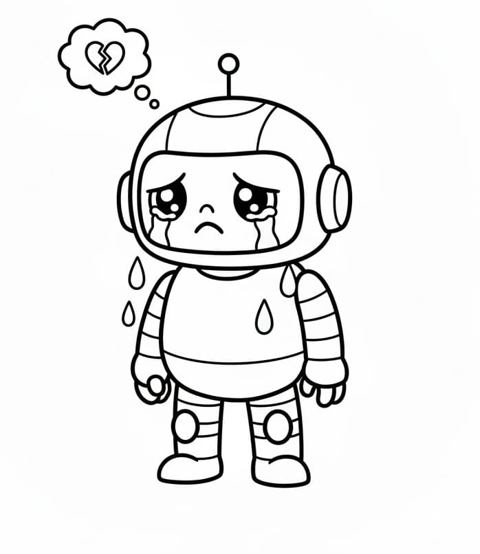 Trauriger Roboter ausmalbilder