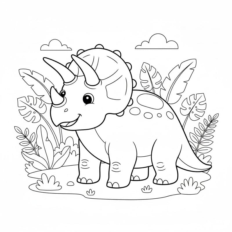 Triceratops für Kinder ausmalbilder