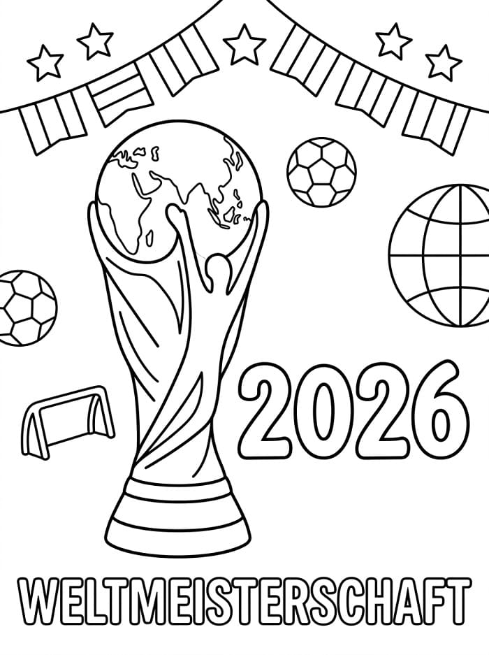 Trophäe Weltmeisterschaft 2026 ausmalbilder
