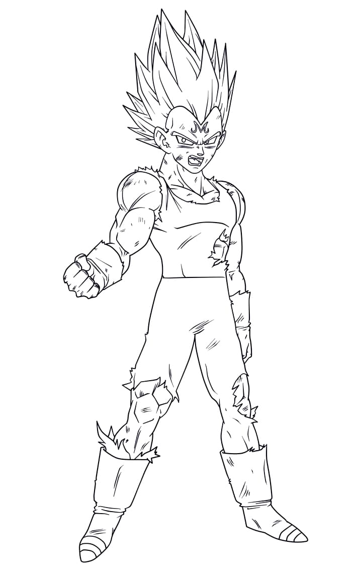 Vegeta für 4-jährige Kinder ausmalbilder