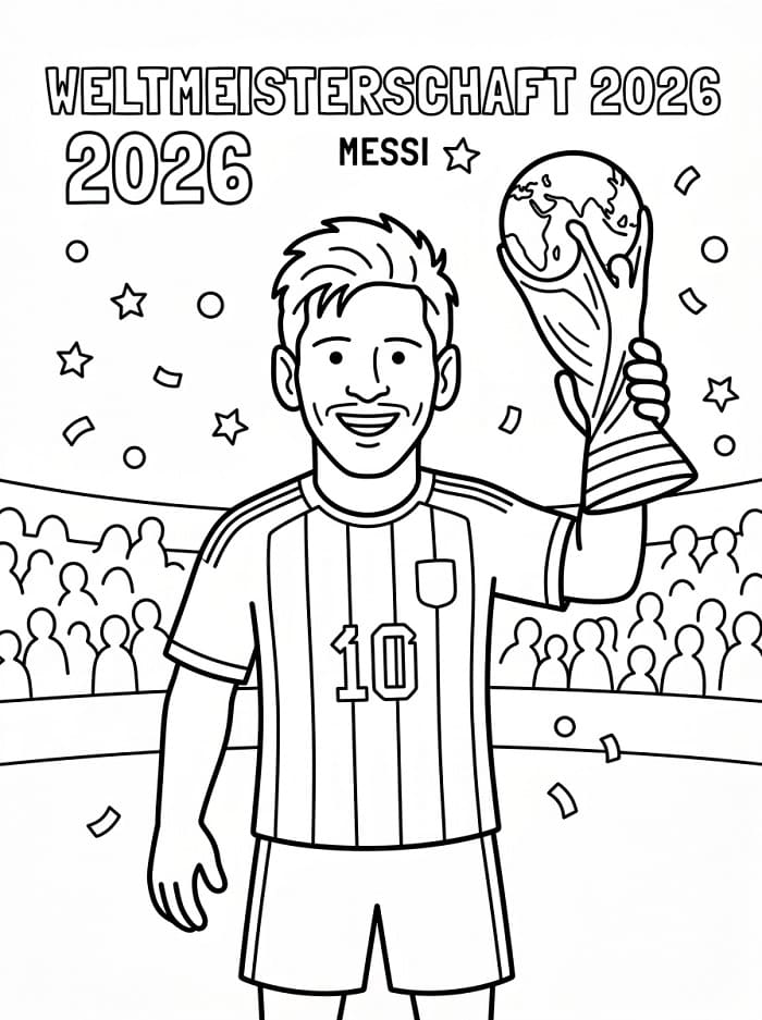 Weltmeisterschaft 2026 Messi ausmalbilder