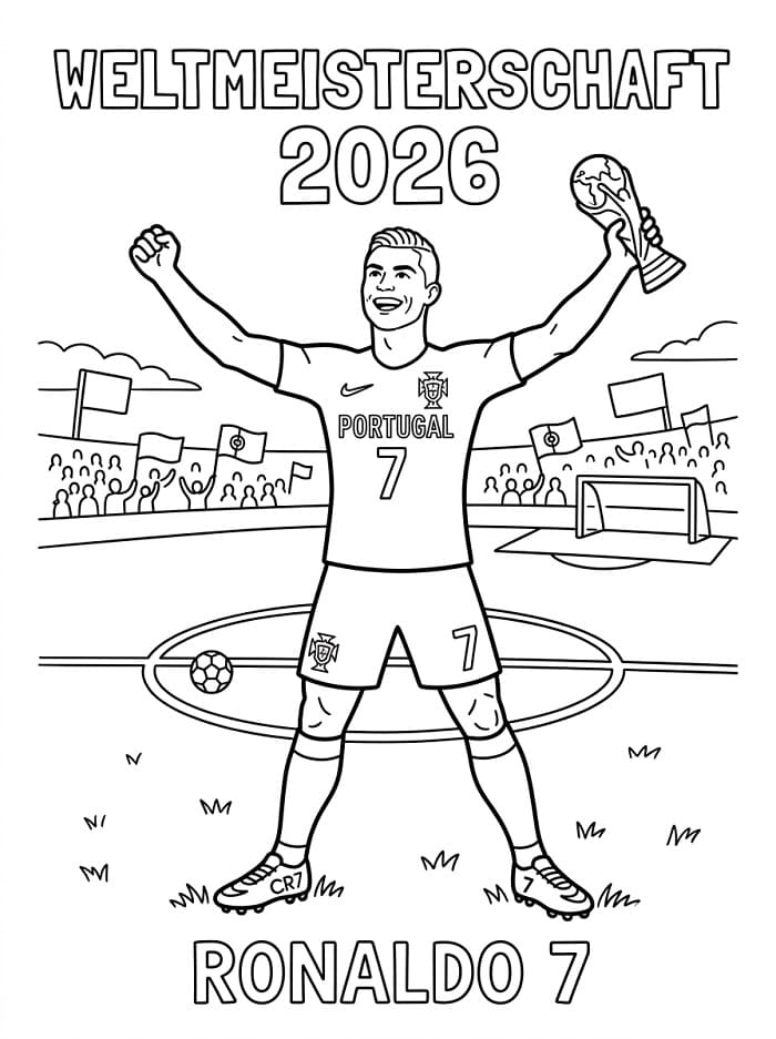 Weltmeisterschaft 2026 Ronaldo ausmalbilder