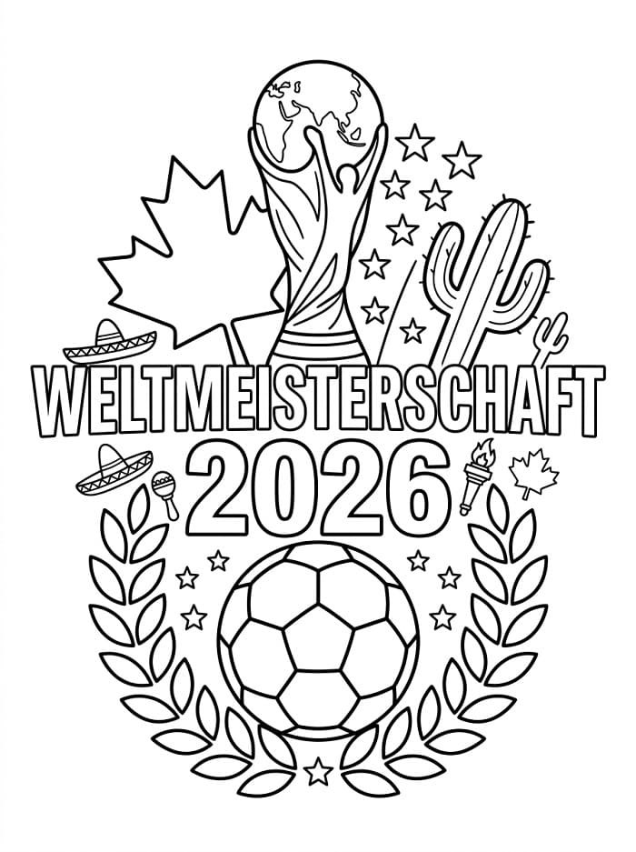 Weltmeisterschaft 2026 kostenlos ausmalbilder