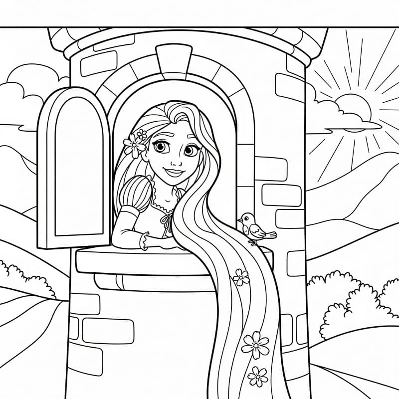 Wunderbare Rapunzel ausmalbilder