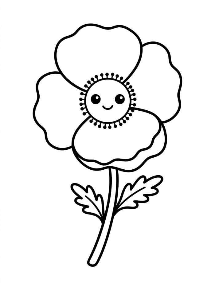 Wunderschöne Mohnblüte ausmalbilder