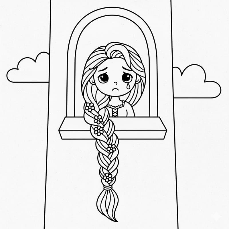 Wunderschöne Prinzessin Rapunzel ausmalbilder
