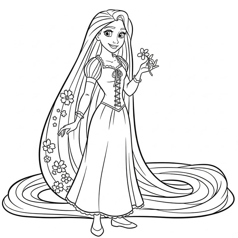 Wunderschöne Rapunzel ausmalbilder