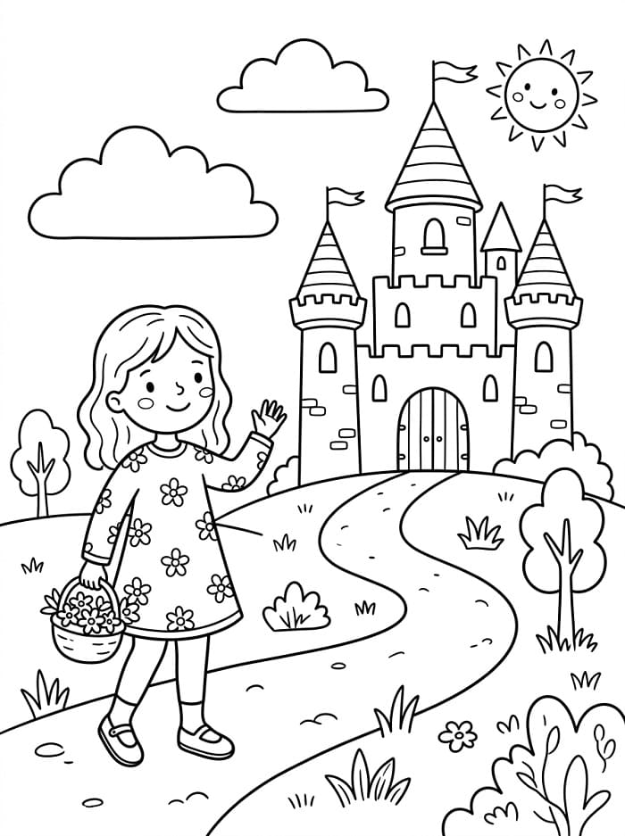 Wunderschöne Schloss ausmalbilder