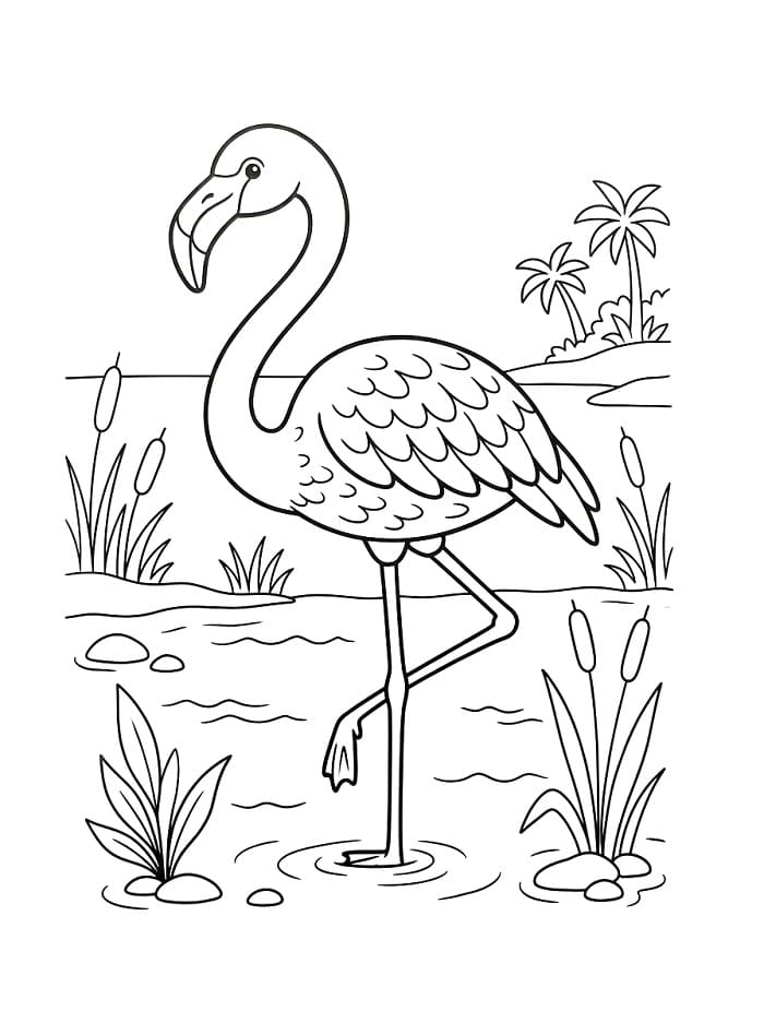 Wunderschöner Flamingo ausmalbilder