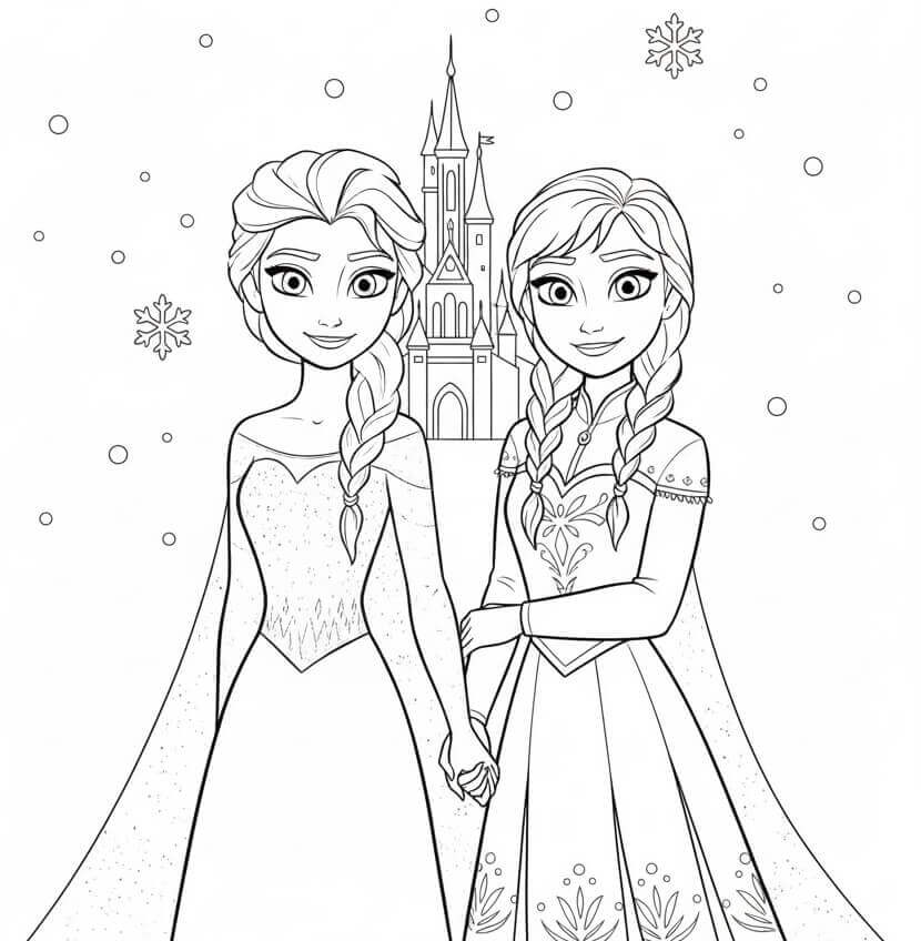 Elsa und Anna ausmalbilder