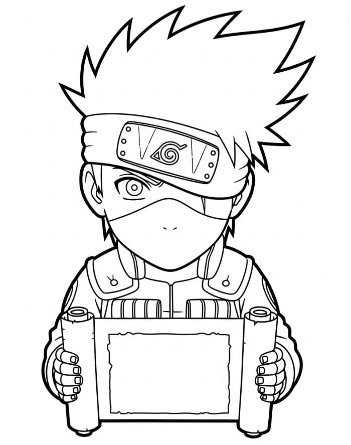 Zeichentrick-Kakashi ausmalbilder