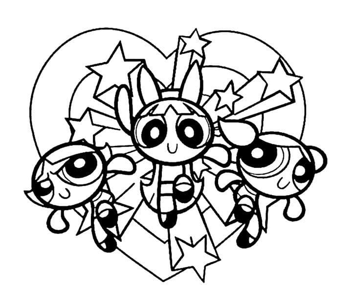 Zum Ausdrucken geeignete Powerpuff Girls für Kinder ausmalbilder