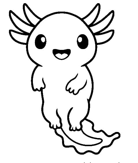 Zum Ausdrucken geeigneter Axolotl für Kinder ausmalbilder