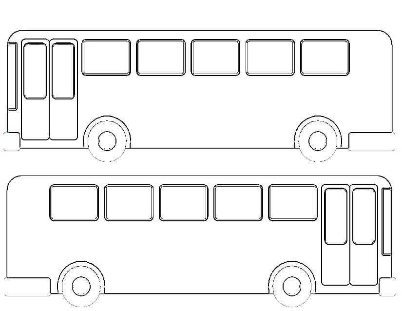 Zum Ausdrucken geeigneter Bus für Kinder ausmalbilder