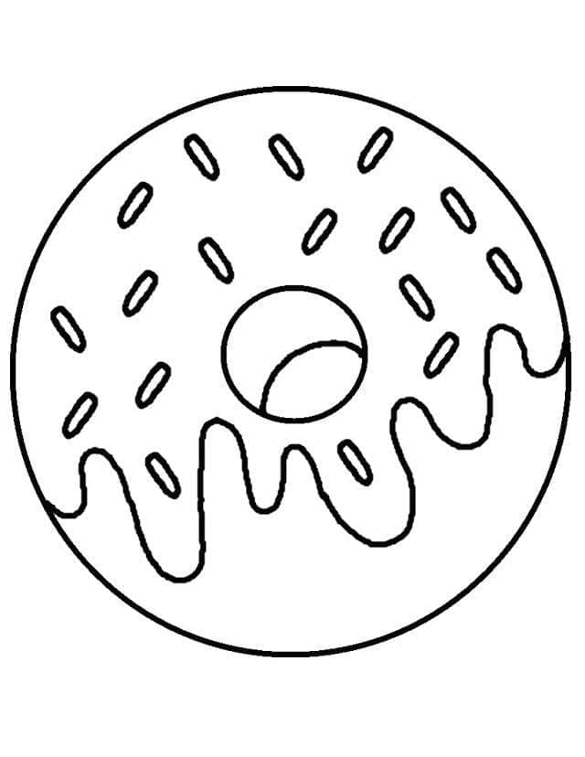Zum Ausdrucken geeigneter Donut für Kinder ausmalbilder
