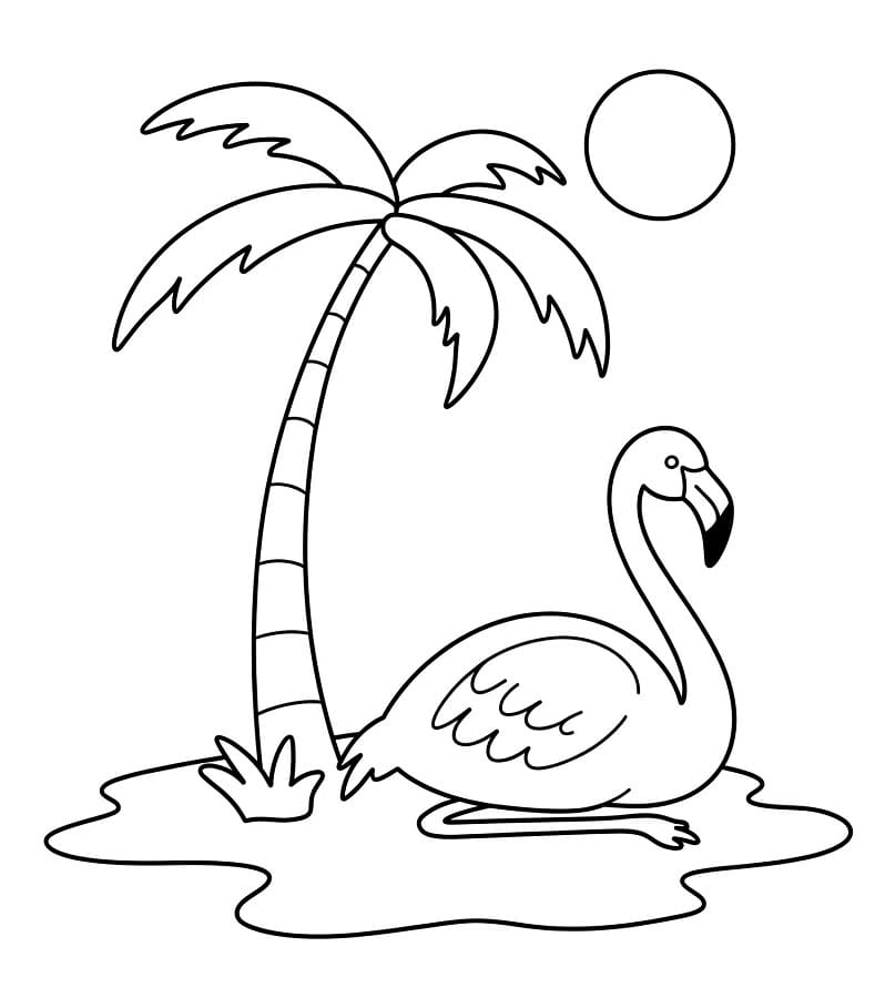 Zum Ausdrucken geeigneter Flamingo für Kinder ausmalbilder