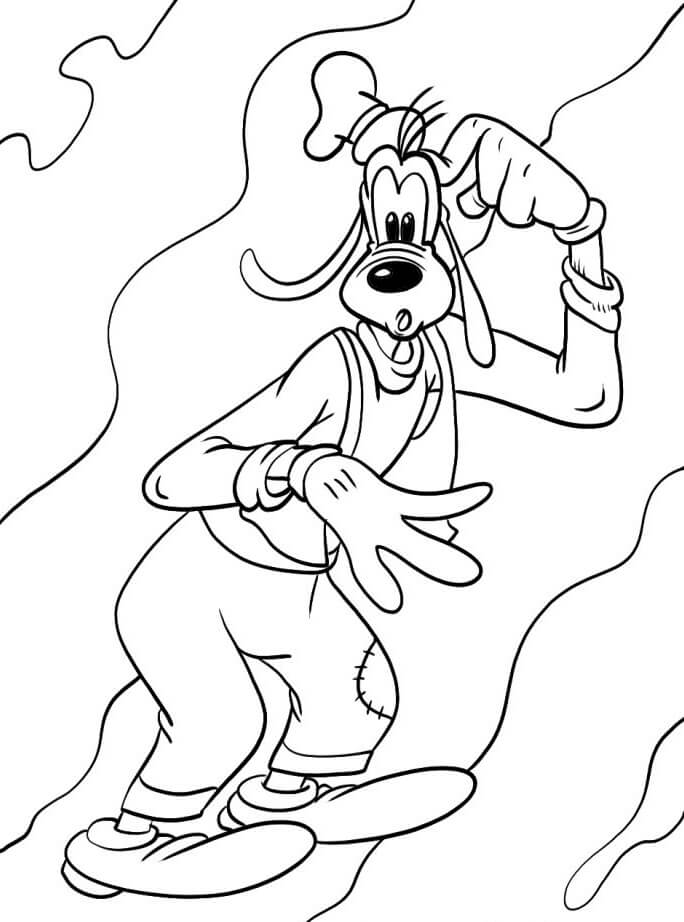 Zum Ausdrucken geeigneter Goofy für Kinder ausmalbilder