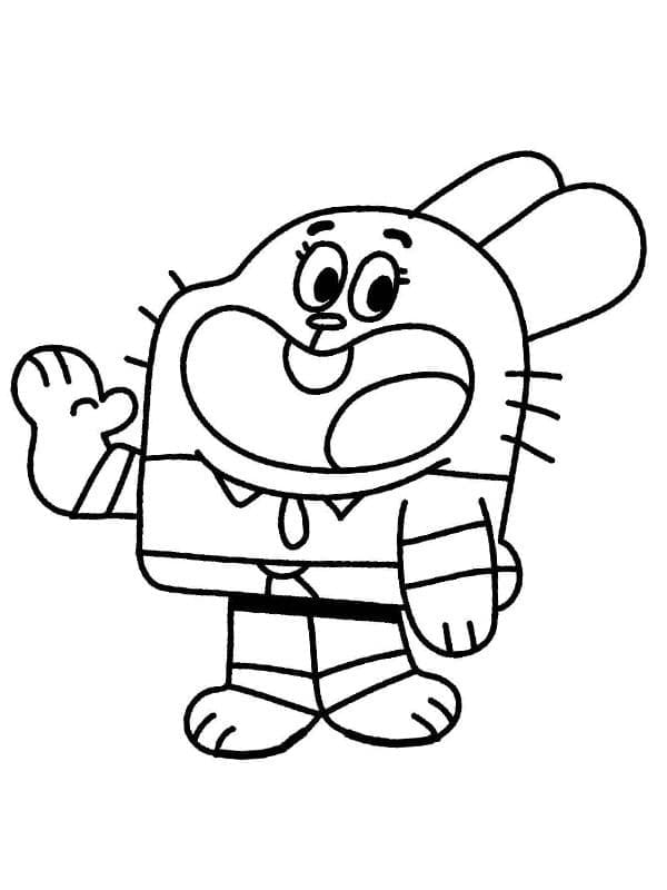 Zum Ausdrucken geeigneter Gumball für Kinder ausmalbilder