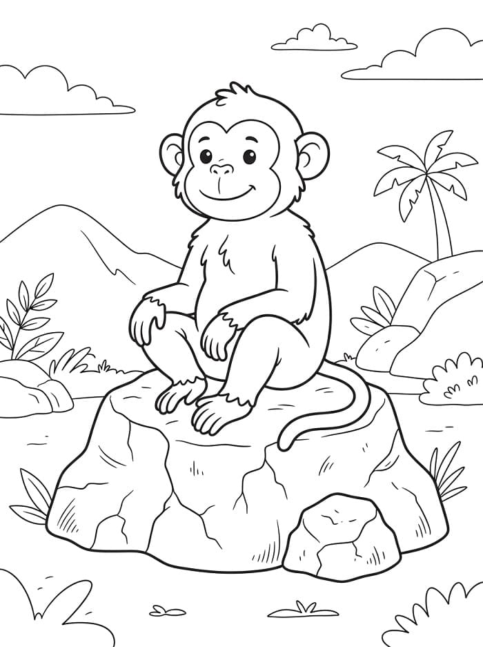 Animated Affe ausmalbilder