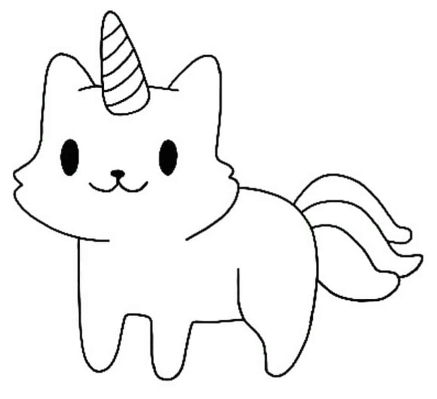 Ausdruckbare Einhornkatze für Kinder ausmalbilder