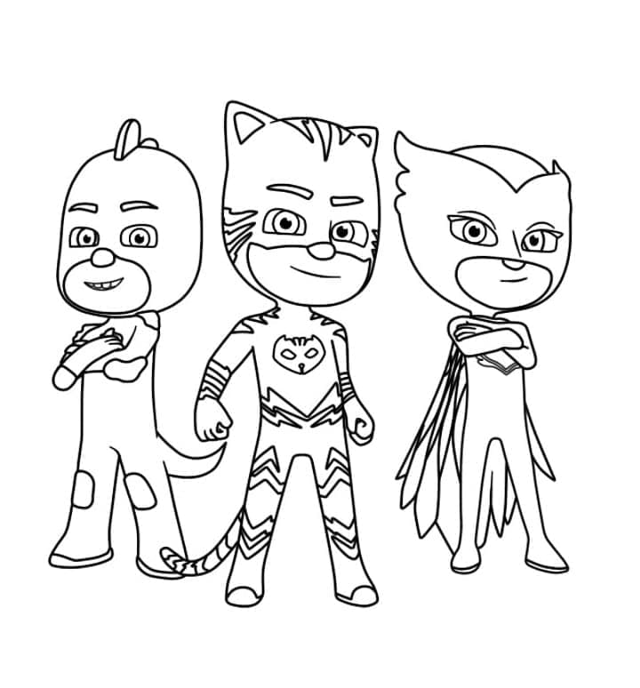 Ausdruckbare PJ Masks für Kinder ausmalbilder