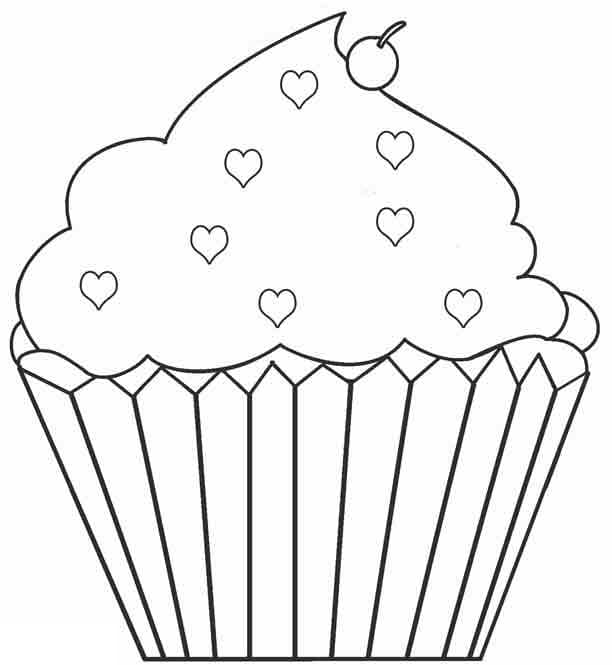 Ausdruckbarer Cupcake für Kinder ausmalbilder