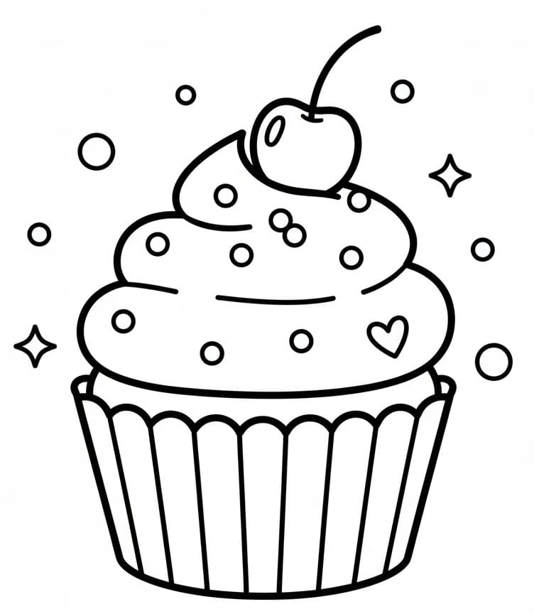 Ausdruckbarer Cupcake ausmalbilder