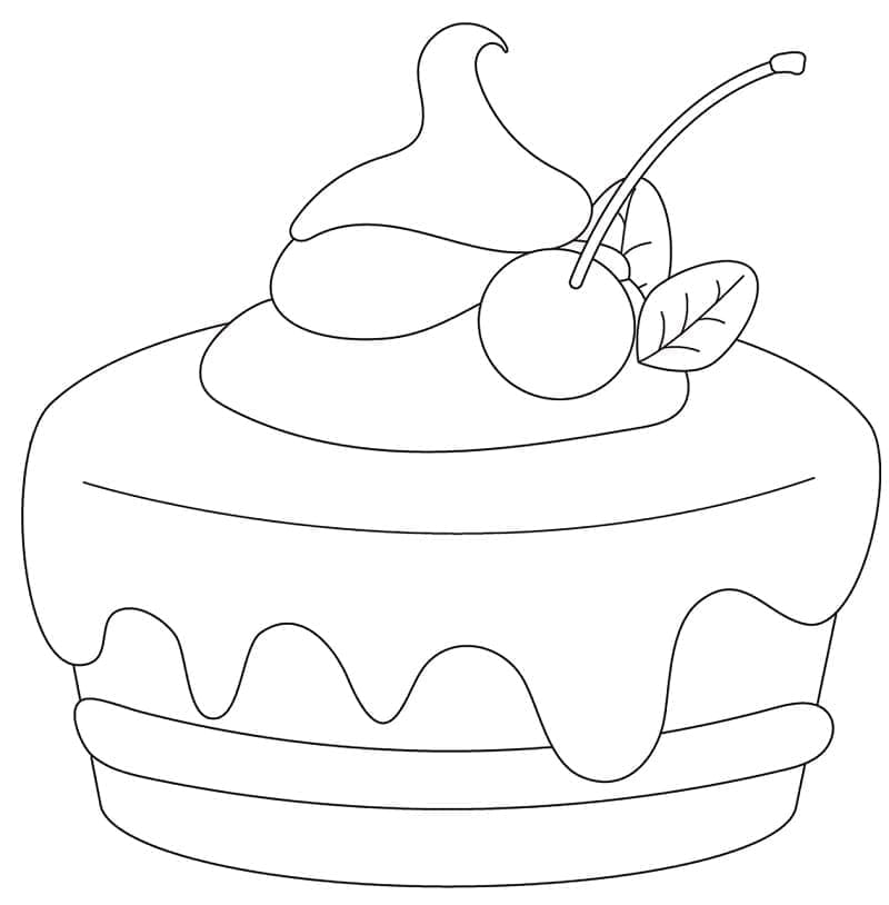 Ausdruckbarer Kuchen für Kinder ausmalbilder