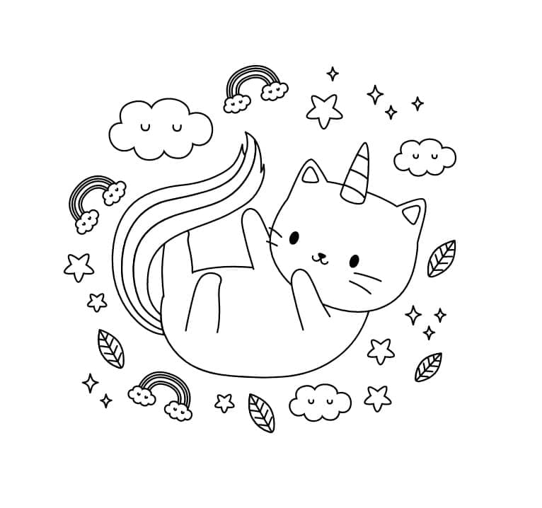 Bezaubernde Einhornkatze ausmalbilder