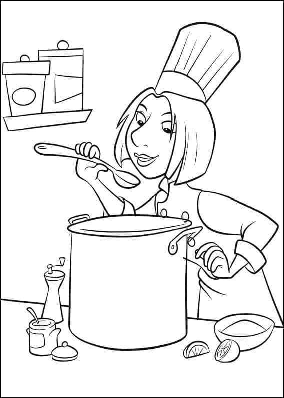 Colette Tatou probiert Suppe